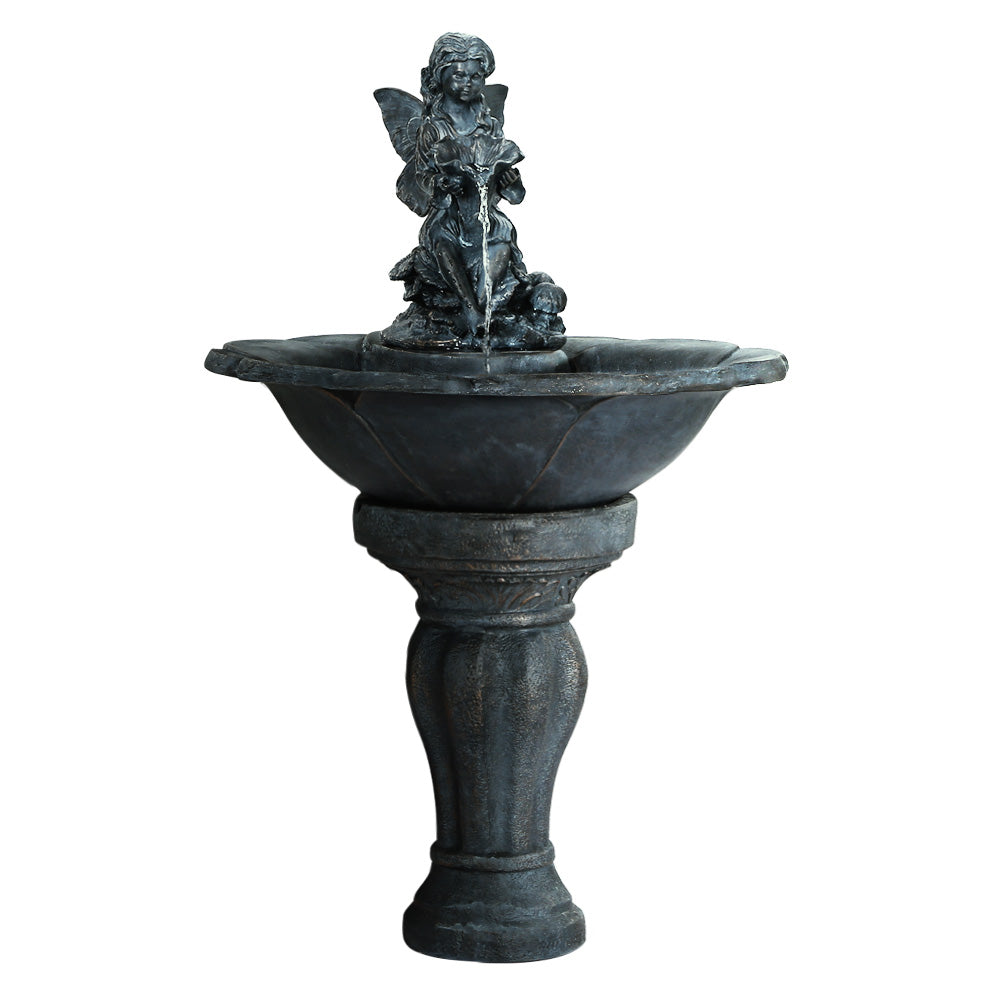 Water Fountain Features Solar with LED Lights Outdoor Cascading Angel, Fountain & Ponds Accessories