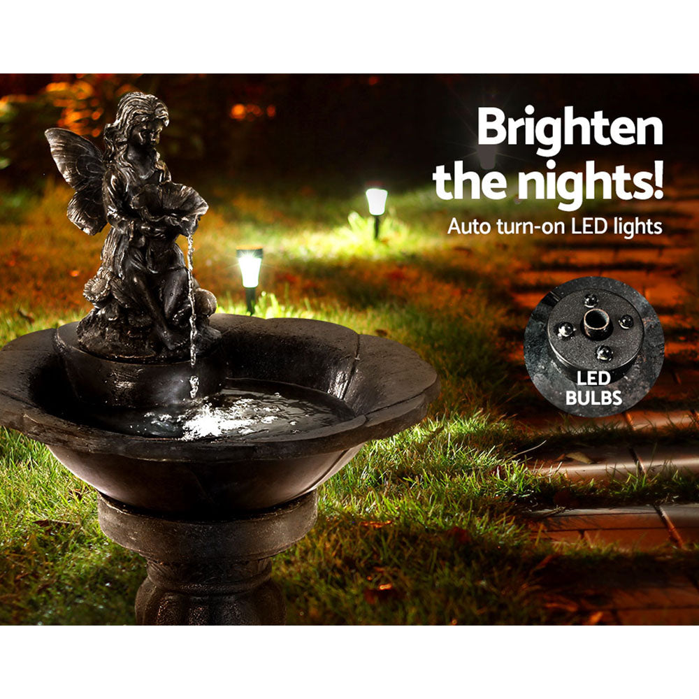 Water Fountain Features Solar with LED Lights Outdoor Cascading Angel | Fountain & Ponds Accessories - photo 6