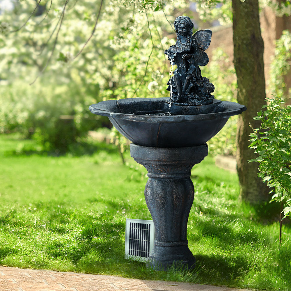 Water Fountain Features Solar with LED Lights Outdoor Cascading Angel - Fountain & Ponds Accessories