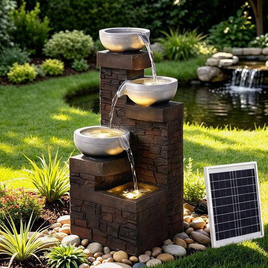 Solar Fountain 4 Level Cascade 33.4x34x75.2cm