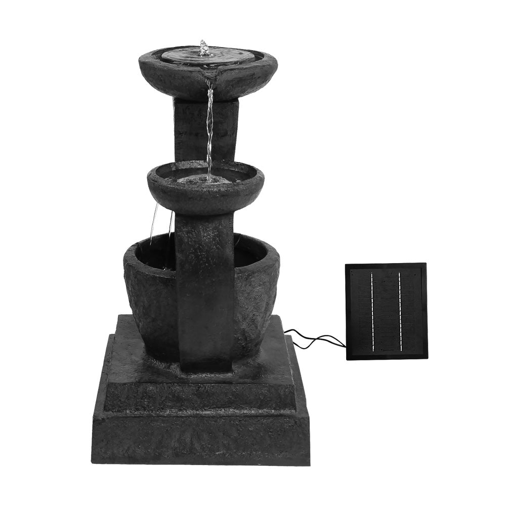 3 Tier Solar Powered Water Fountain with Light - Blue