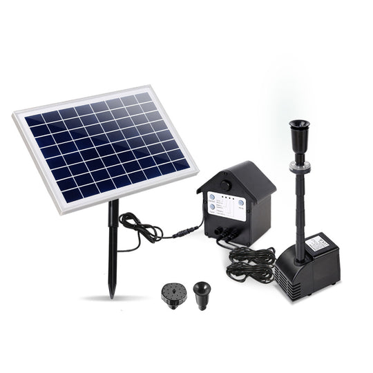 Solar Fountain Pump Kit with LED Light, Rechargeable Battery