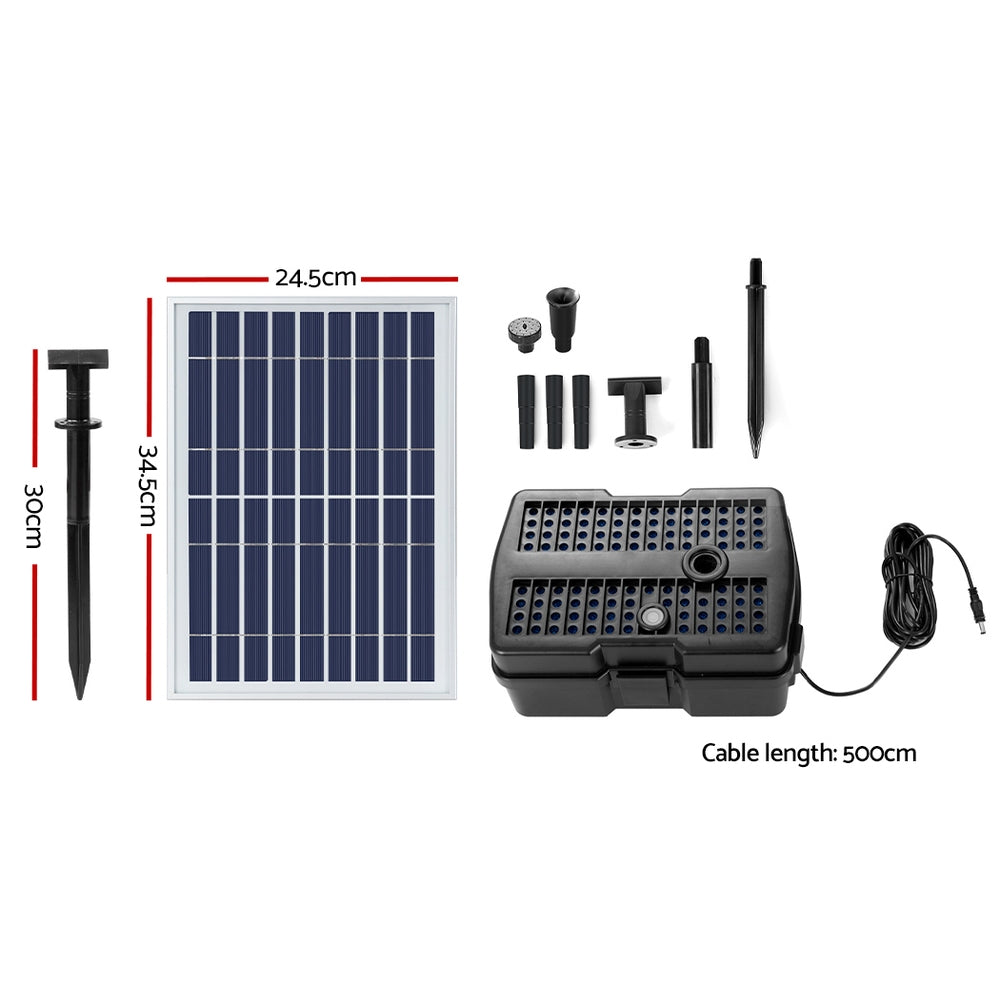 Solar Pond Pump with Eco Filter Box Water Fountain Kit 5FT