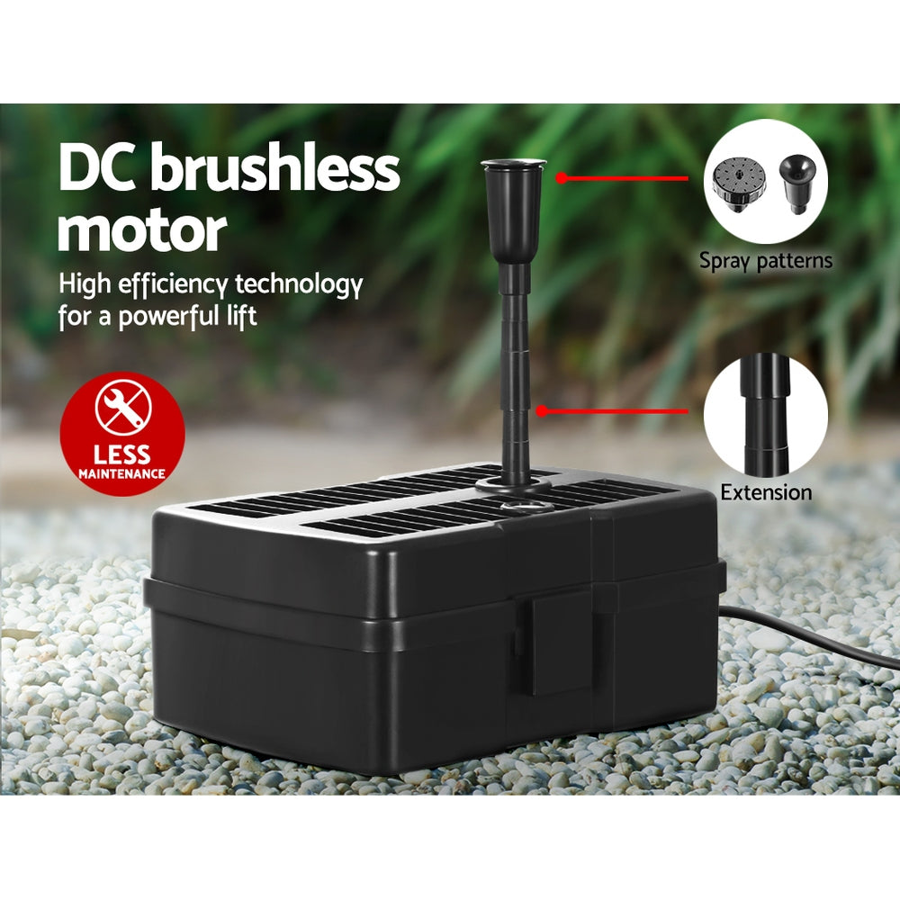 Solar Pond Pump with Eco Filter Box Water Fountain Kit 5FT