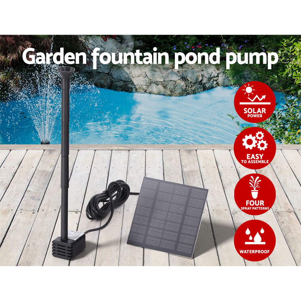 Solar Pond Pump Powered Garden Pool Water Fountain Kit 2.6Ft