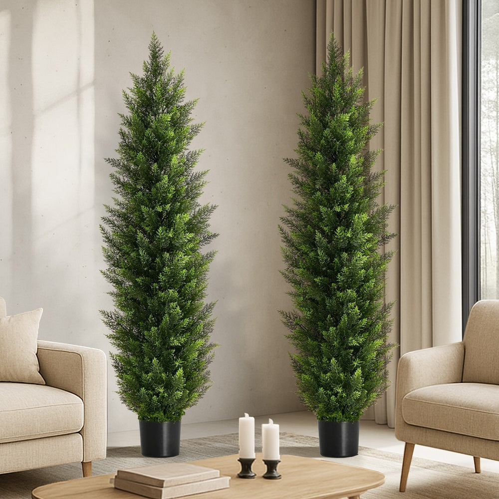 2 Pack Artificial Pine Tree 150cm Faux Plant Home Decor