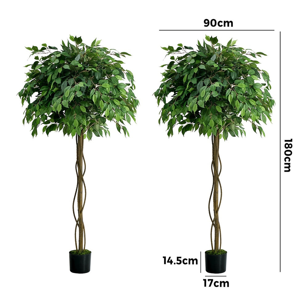 Faux Ficus Tree 180cm Green