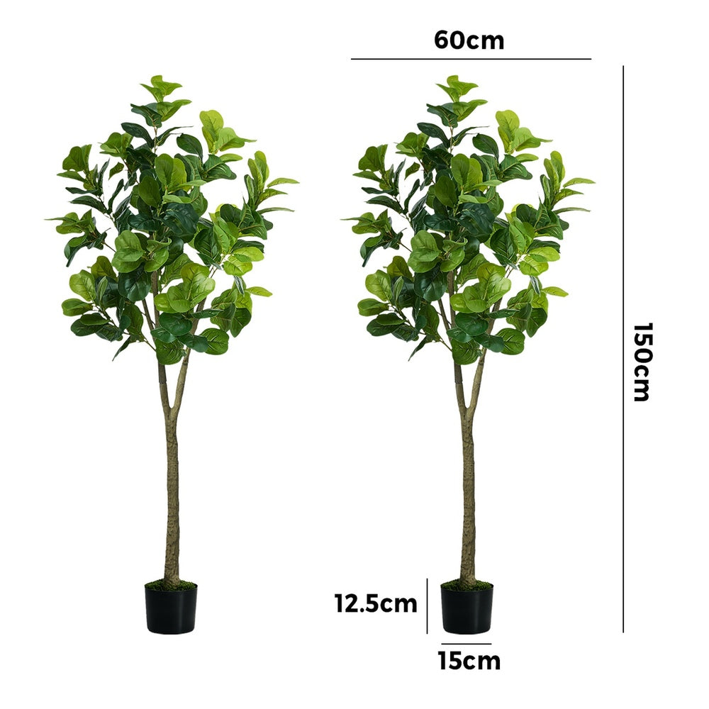 Faux Fiddle Leaf Fig Tree 150cm Green