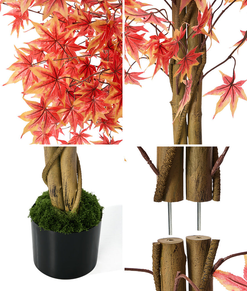 Red Maple Tree Faux Plant Decor