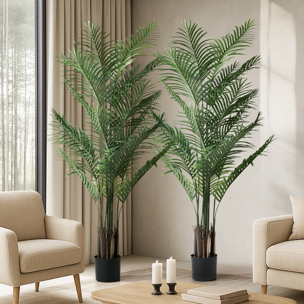 2x Artificial Palm Trees Potted Plants 180cm Indoor Home Decor Green