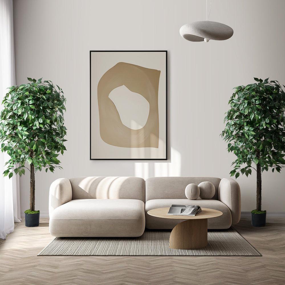 Artificial Ficus Tree 150cm Two Pack Lifelike Potted Indoor Plant Decor