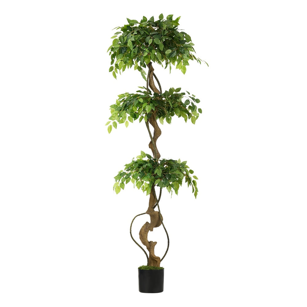 Artificial Ficus Tree 180cm Twisted Potted Plant Indoor Home Decor