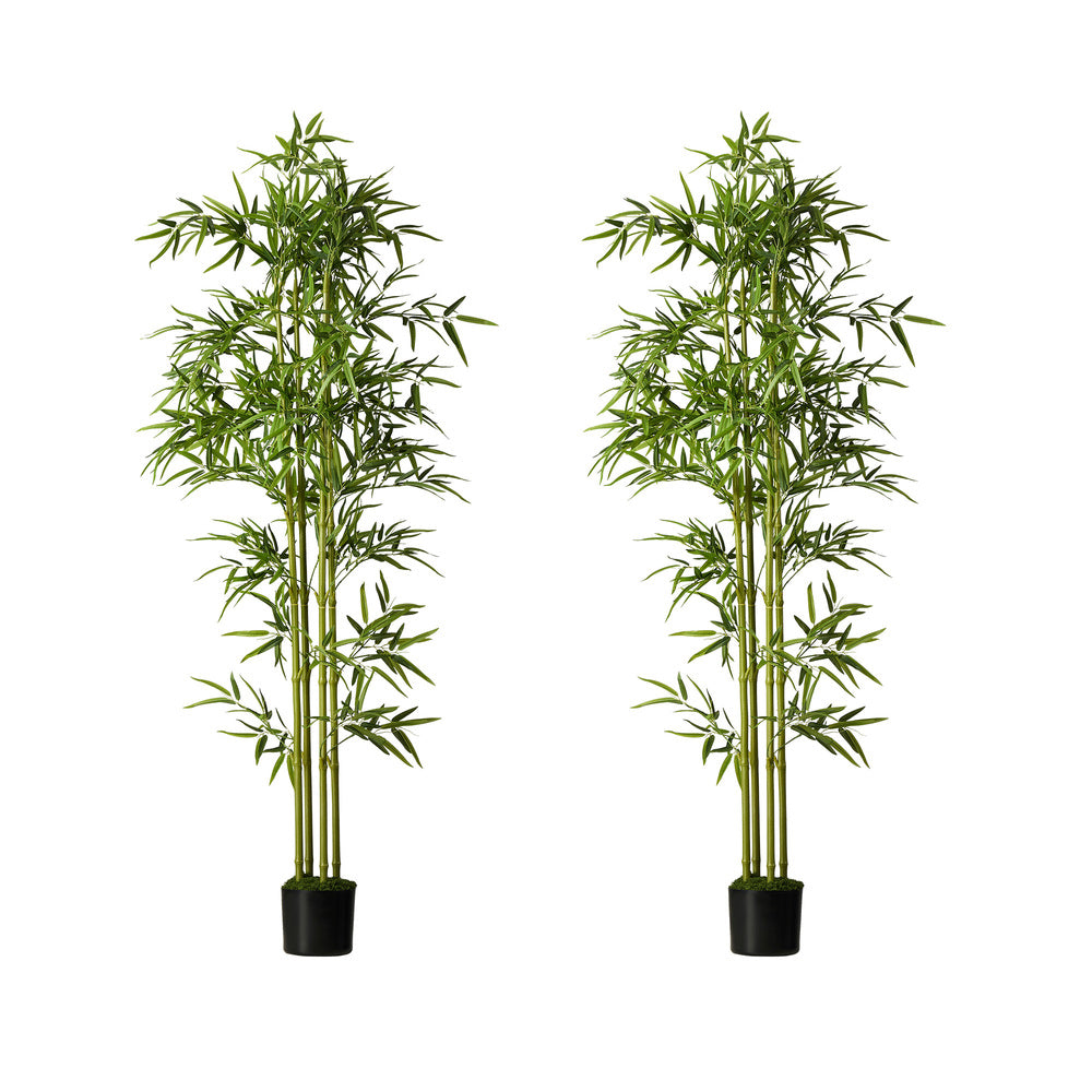 Artificial Bamboo Plant 2 Pack 180cm Potted Indoor Outdoor Home Garden Decor