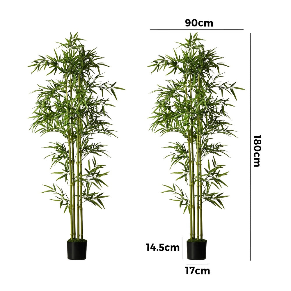 Artificial Bamboo Plant 2 Pack 180cm Potted Indoor Outdoor Home Garden Decor