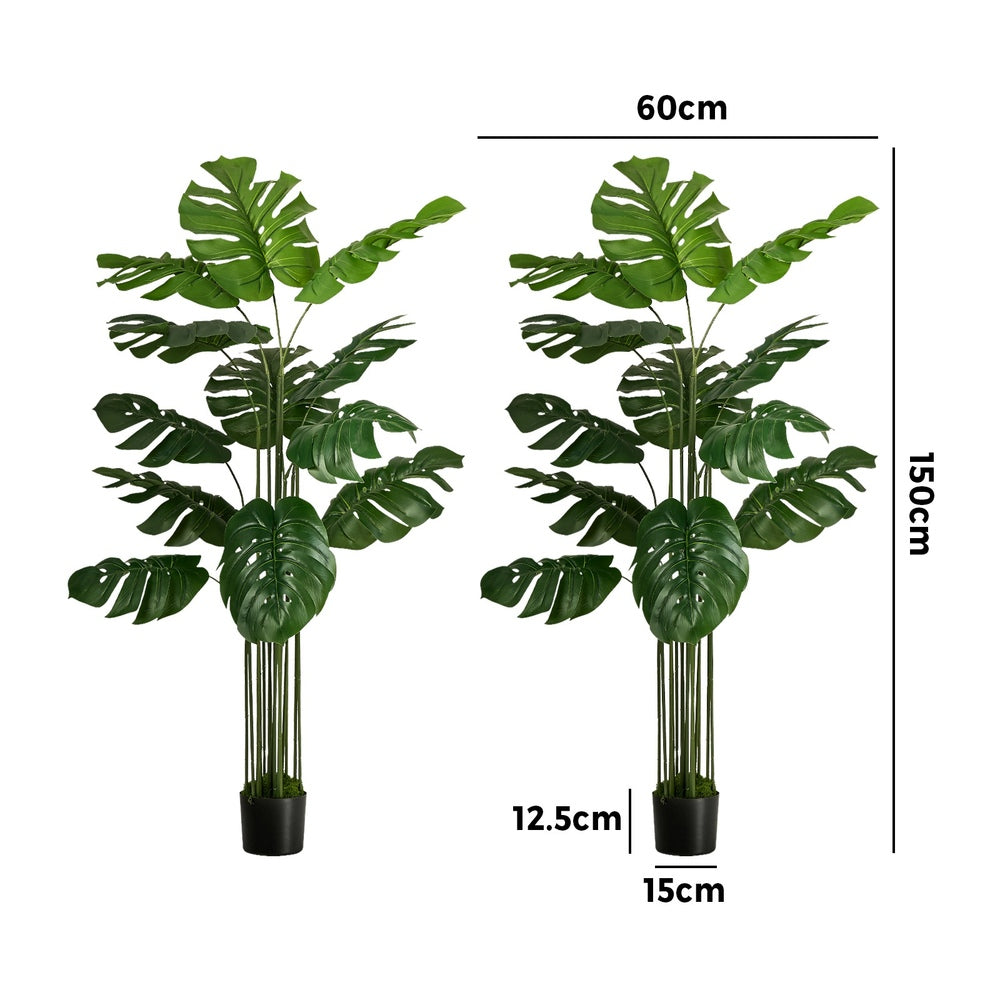 2Pack Artificial Tree 150cm Faux Monstera Deliciosa Plant Decor