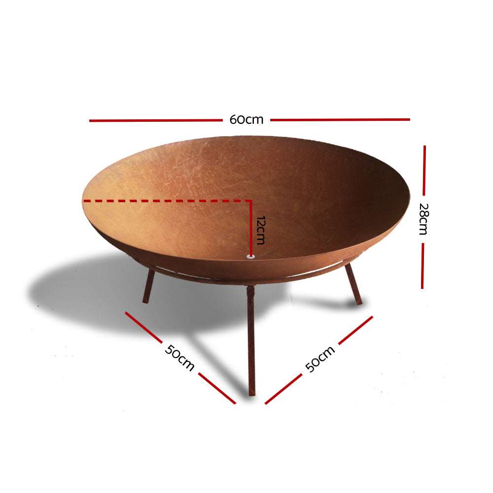 Fire Pits - Fire Pit Cast Iron Rustic 60Cm