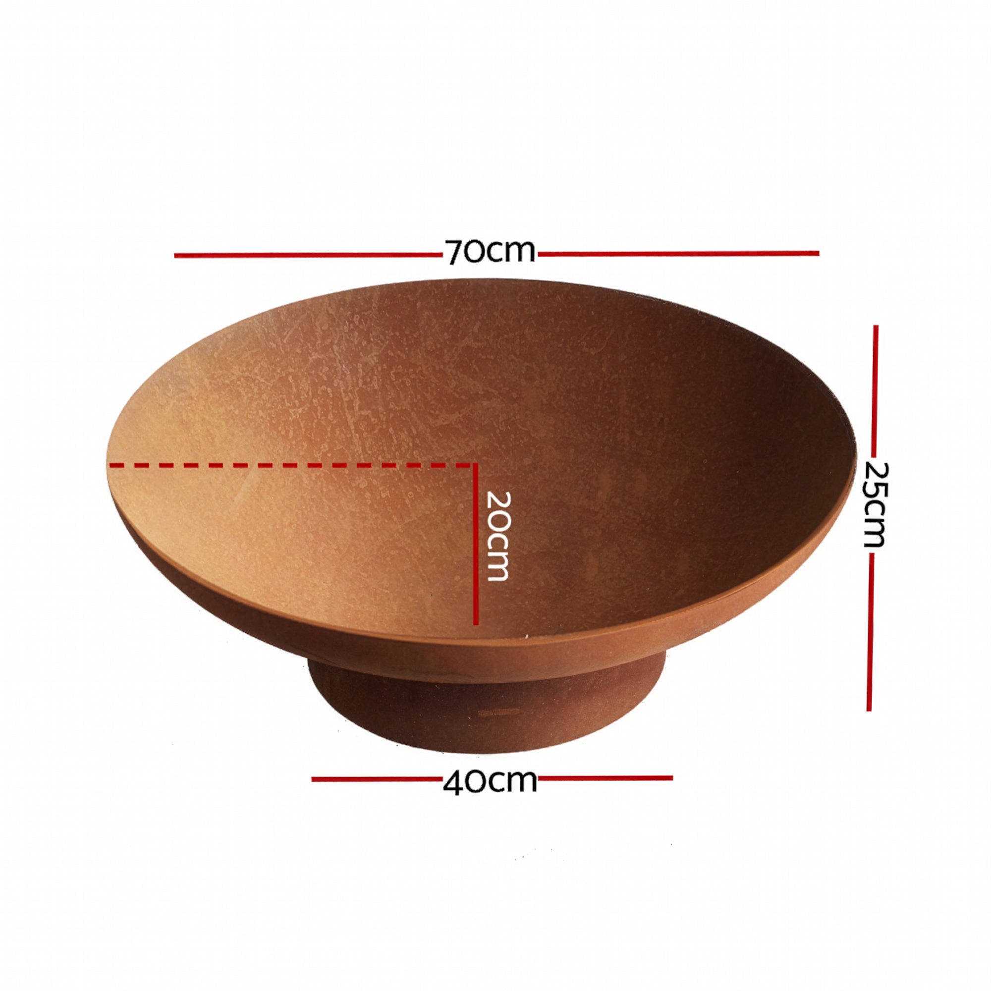 Fire Pit Bowl Cast Iron Rustic 70Cm