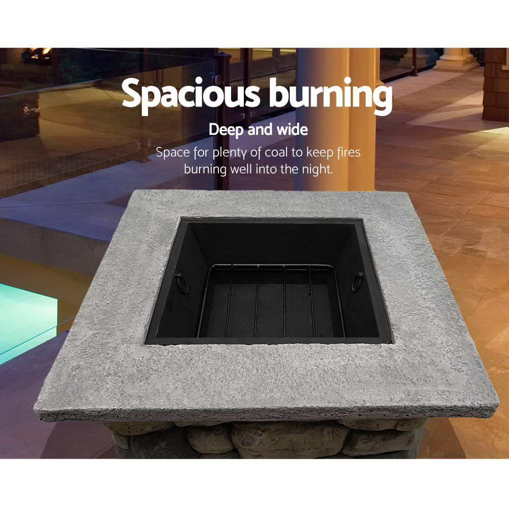 Fire Pit Table Square 55Cm