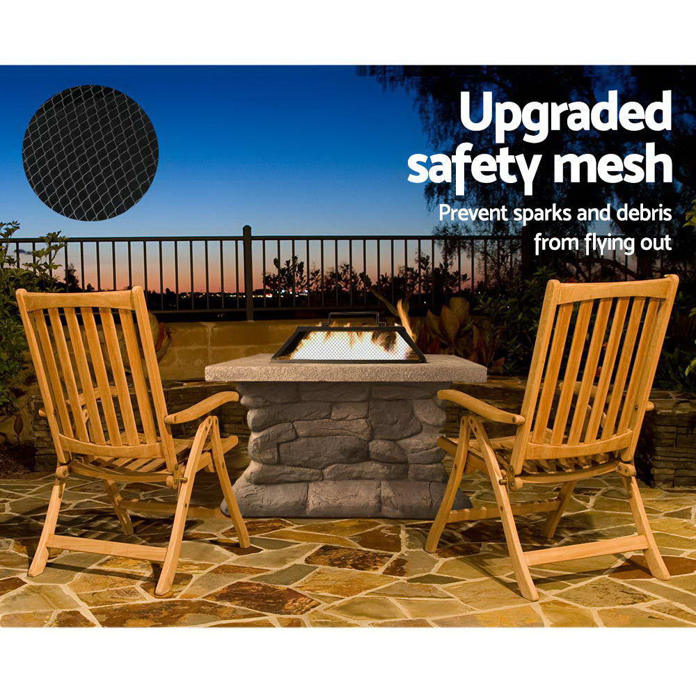 Fire Pit Table Square 55Cm