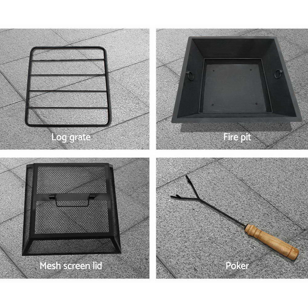 Fire Pit Table Square 55Cm