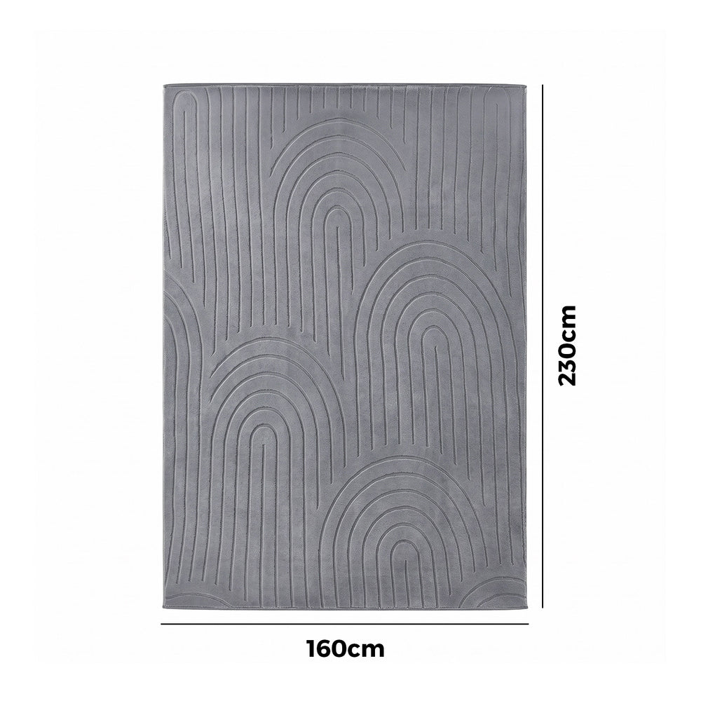 Grey rug 160x230cm, in room setting