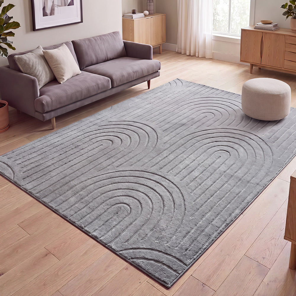 Geometric Jacquard Rug 200x290cm Grey | Simpledeals