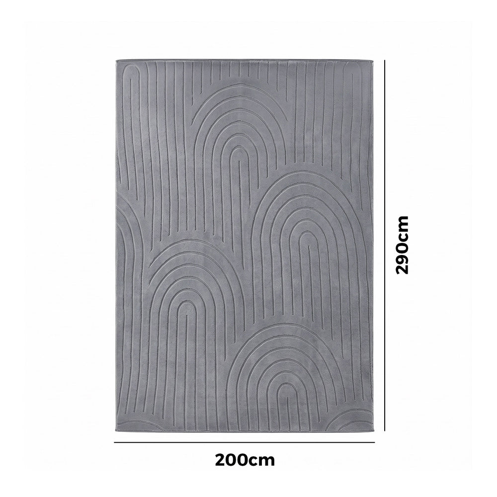 Geometric Jacquard Rug 200x290cm Grey | Simpledeals