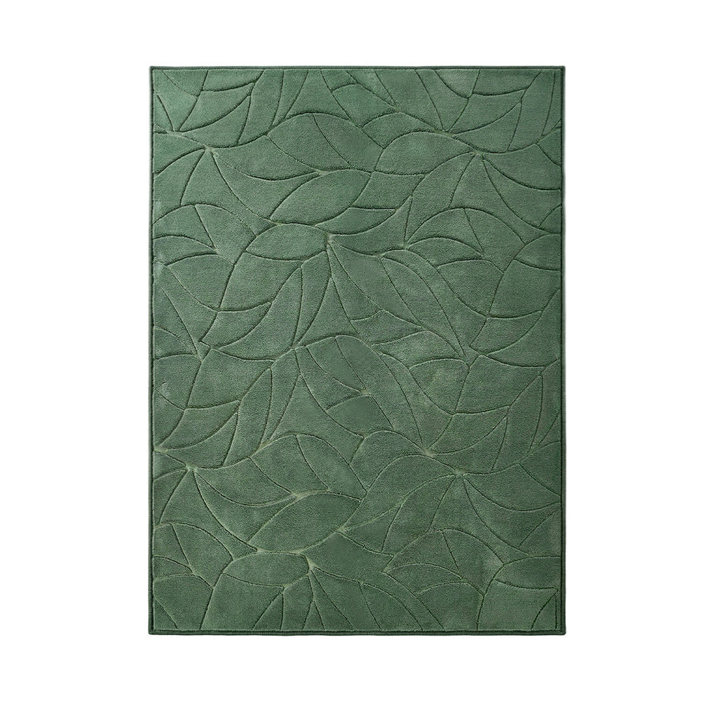 Green Leaf Jacquard Rug Soft 200x290cm