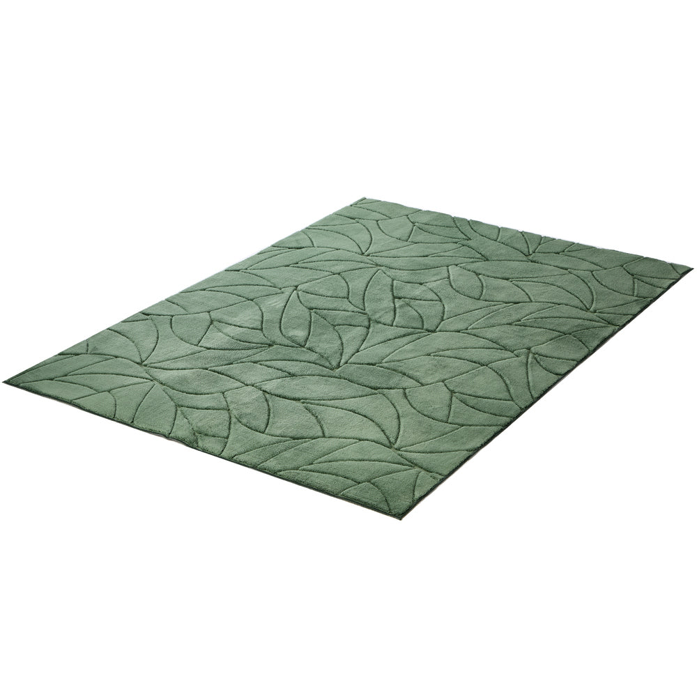 Green Leaf Jacquard Rug Soft 200x290cm