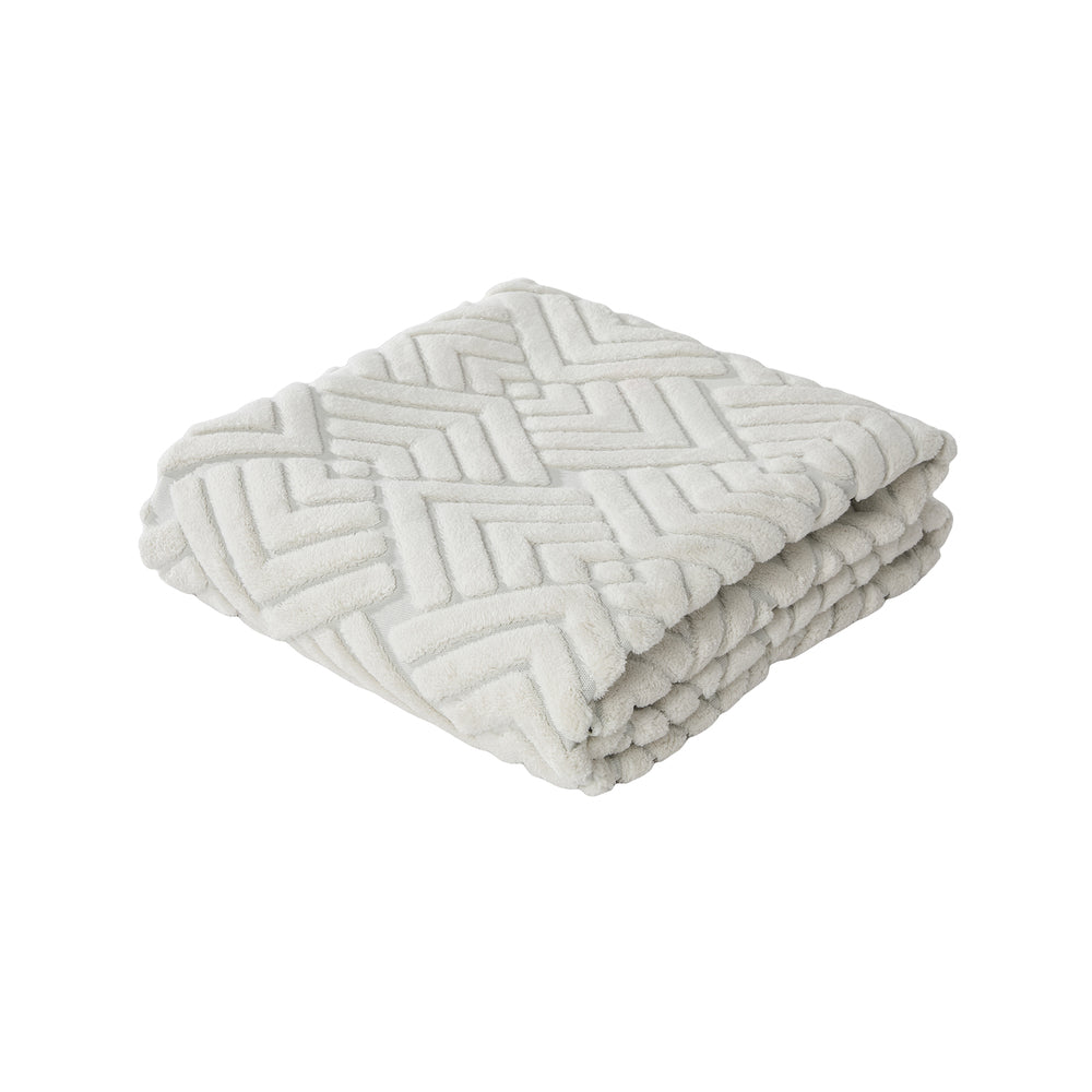 Jacquard Geometric Area Rug 160x230cm Cream | Simpledeals