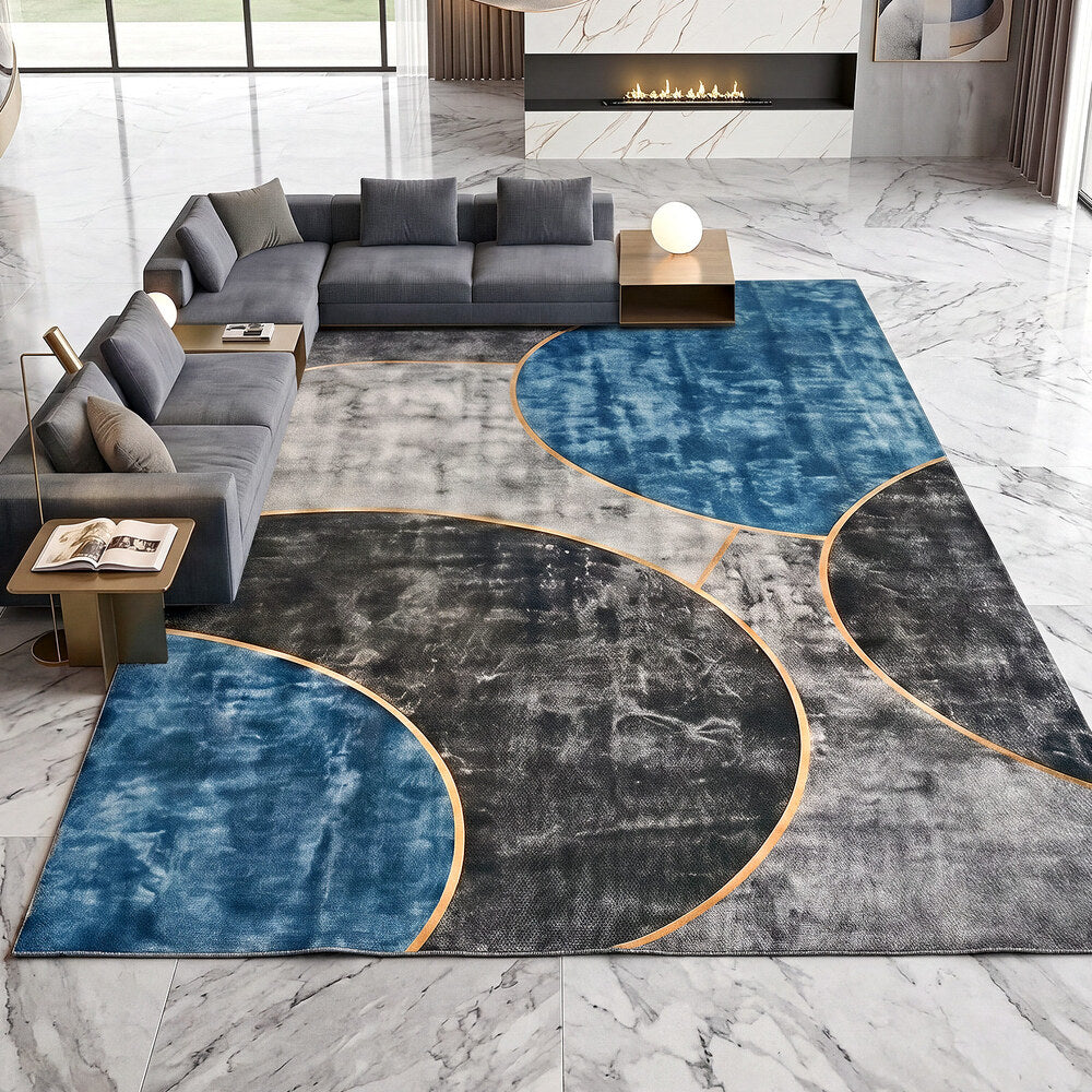 Oikiture Geometric rug 240x340cm, in room setting