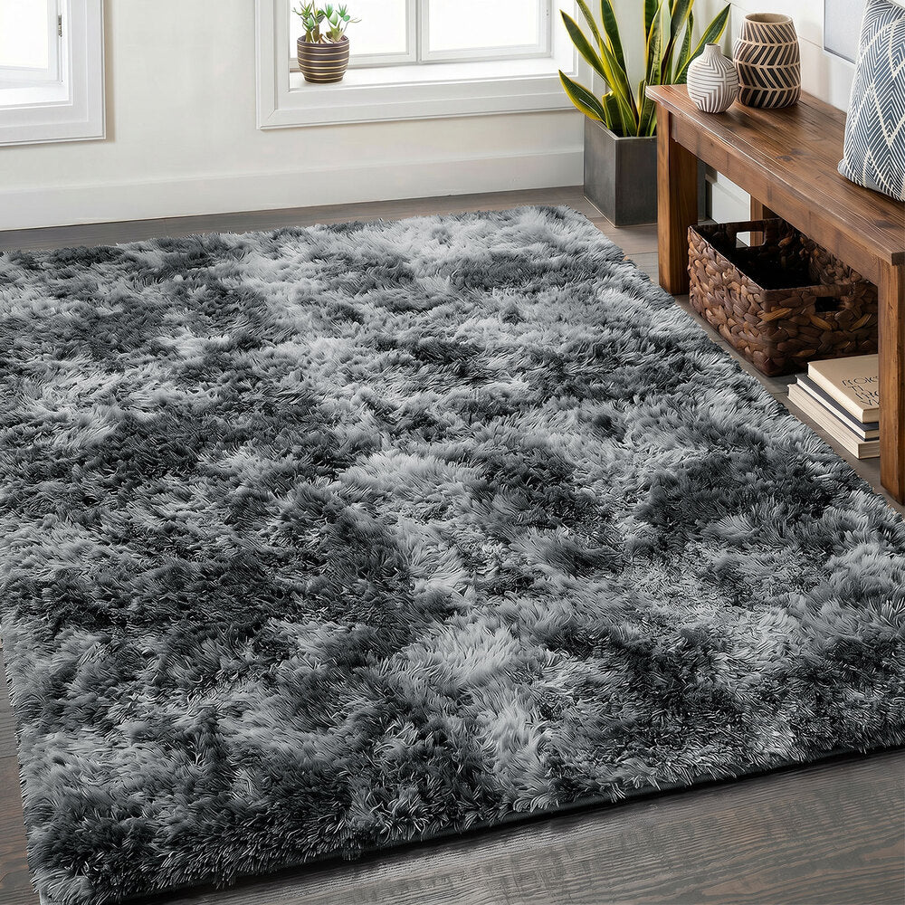 Grey Shaggy Rug 200x290cm Plush Velvet | Simpledeals