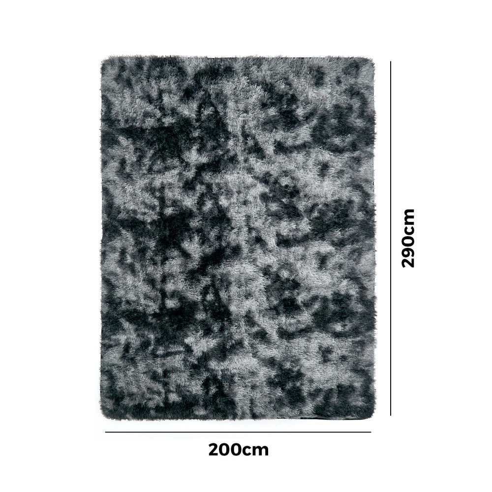 Grey Shaggy Rug 200x290cm Plush Velvet | Simpledeals