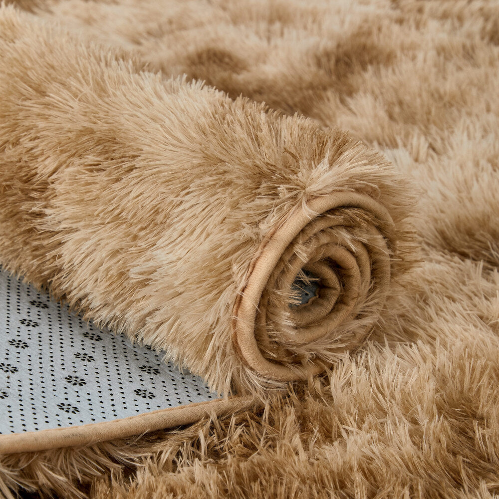 Taupe Shaggy Rug Anti Slip 200x290cm