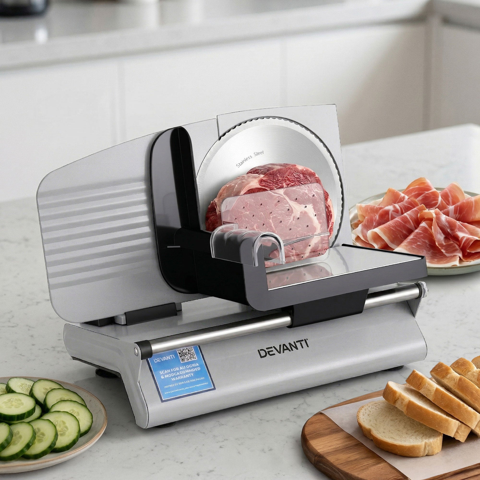 Devanti Meat Slicer 200W Stainless Steel Blade | Simpledeals