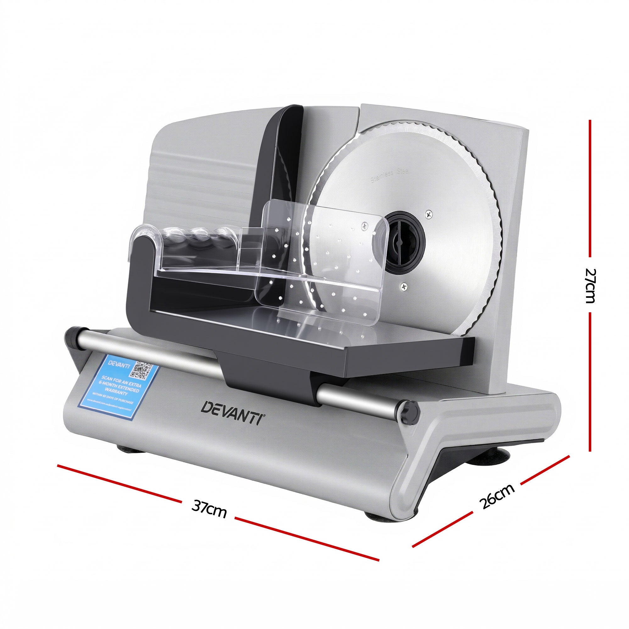 Devanti Meat Slicer 200W Stainless Steel Blade | Simpledeals