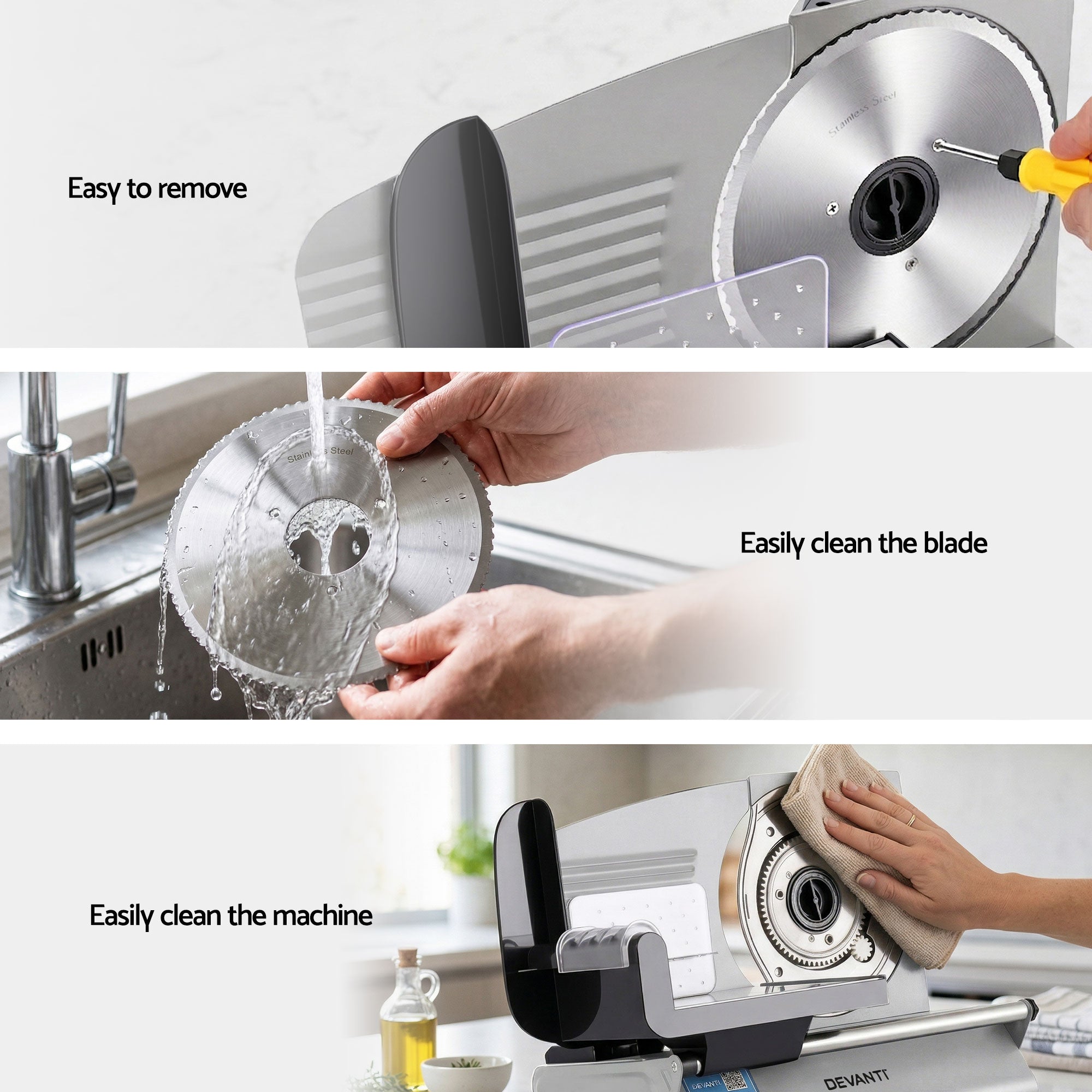 Devanti Meat Slicer 200W Stainless Steel Blade | Simpledeals