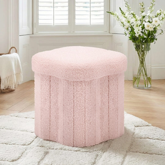Pink stool 32x32x31cm, side view