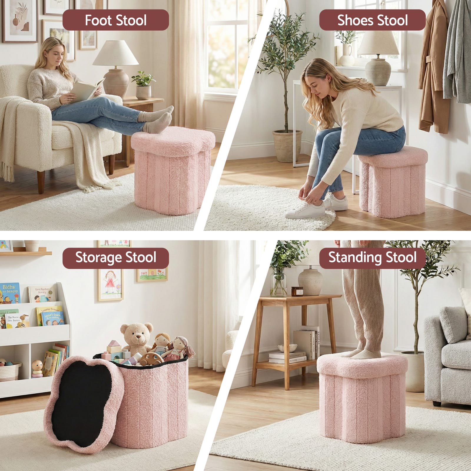 Pink stool 32x32x31cm