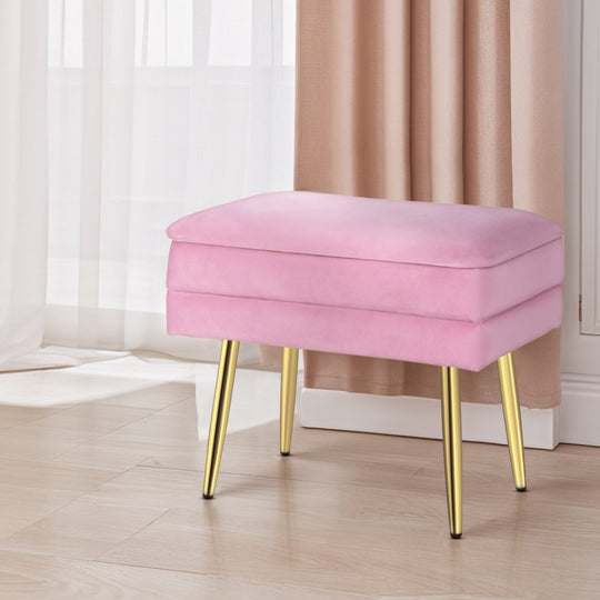 Elegant Pink Velvet Artiss Ottoman Storage Foot Stool