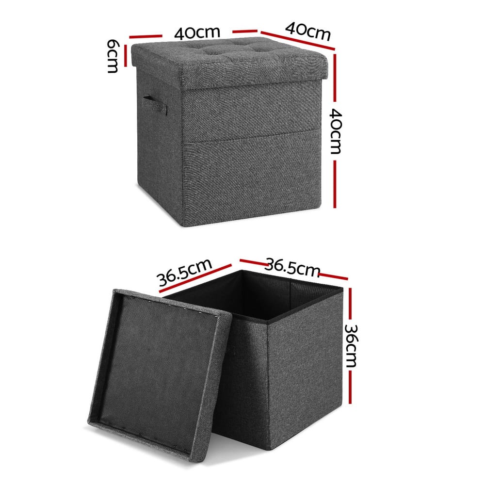 Foldable Foot Stool Ottoman 40x40x40cm