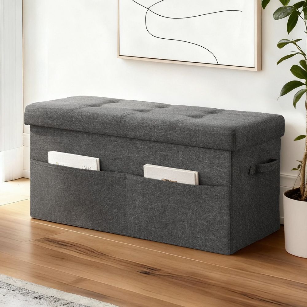 Modern Foldable Storage Ottoman Foot Stool Comfortable Home Seating - Ottomans & Footstools