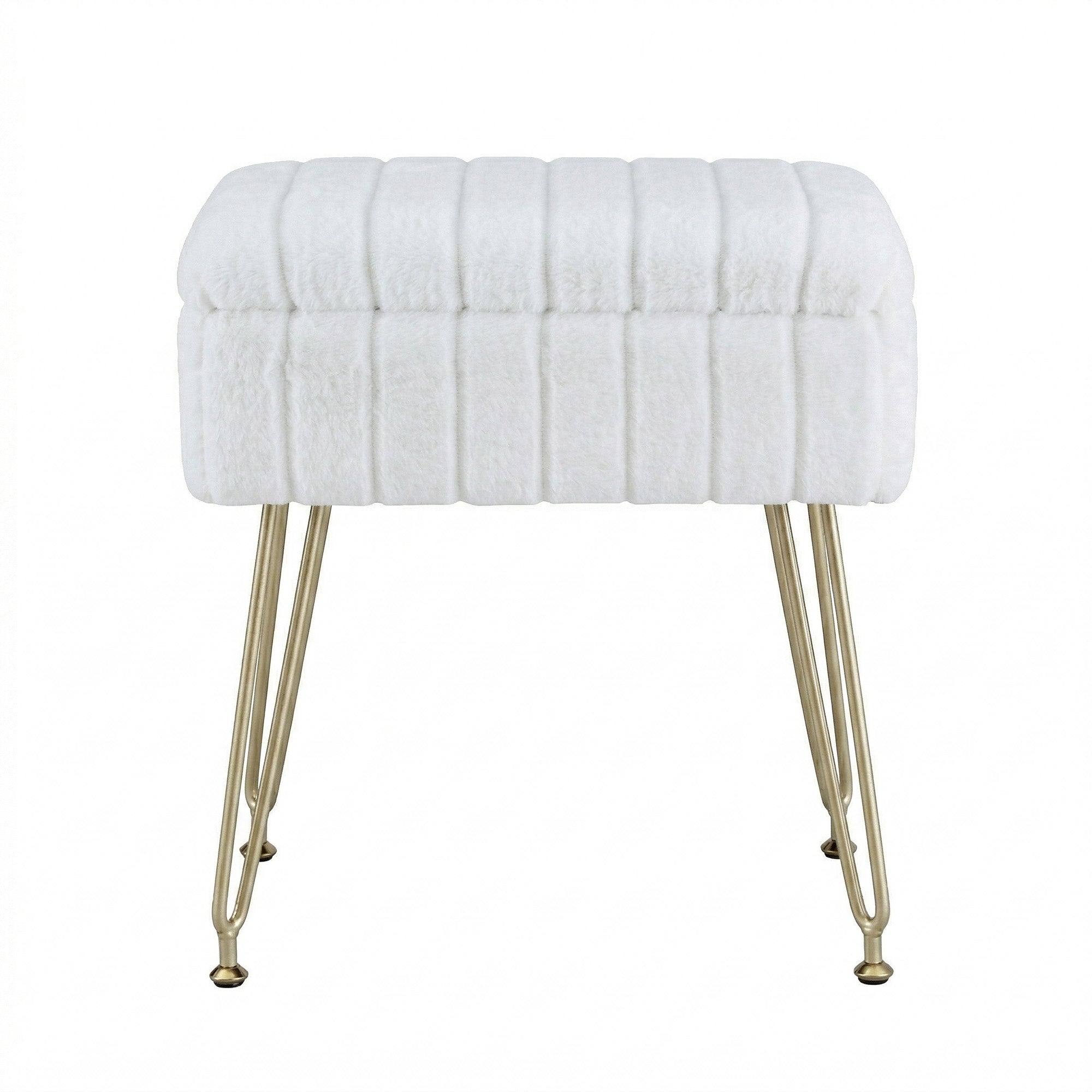 Storage Ottoman Foot Stool White Vanity Seat | Simpledeals
