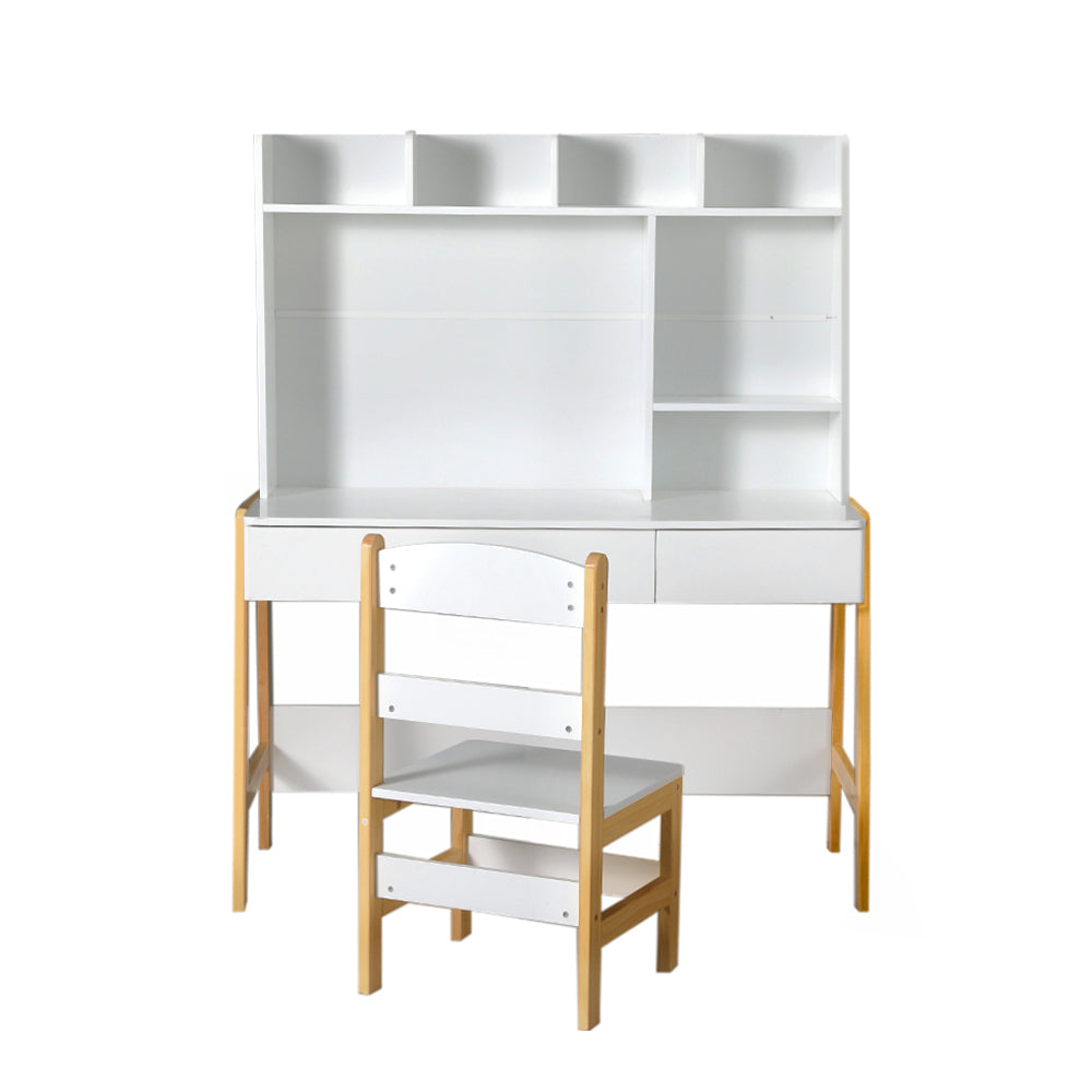 2Pcs Kids Table And Chairs Set Study Activity Toys Storage Desk Drawer
