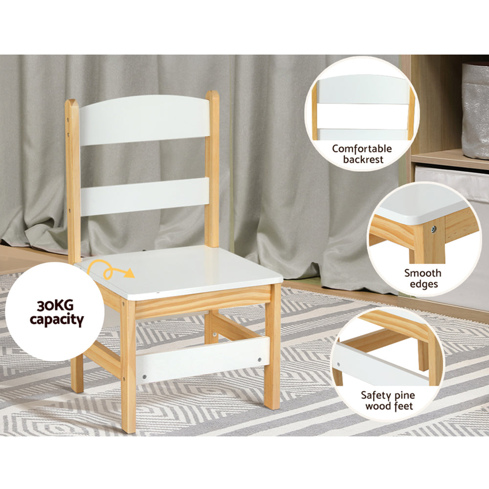 2Pcs Kids Table And Chairs Set Study Activity Toys Storage Desk Drawer