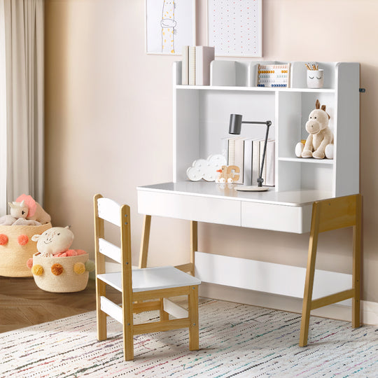 2Pcs Kids Table And Chairs Set Study Activity Toys Storage