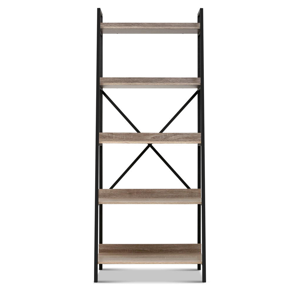 Bookshelf 5 Tiers - Nor Black And Oak | Black colour