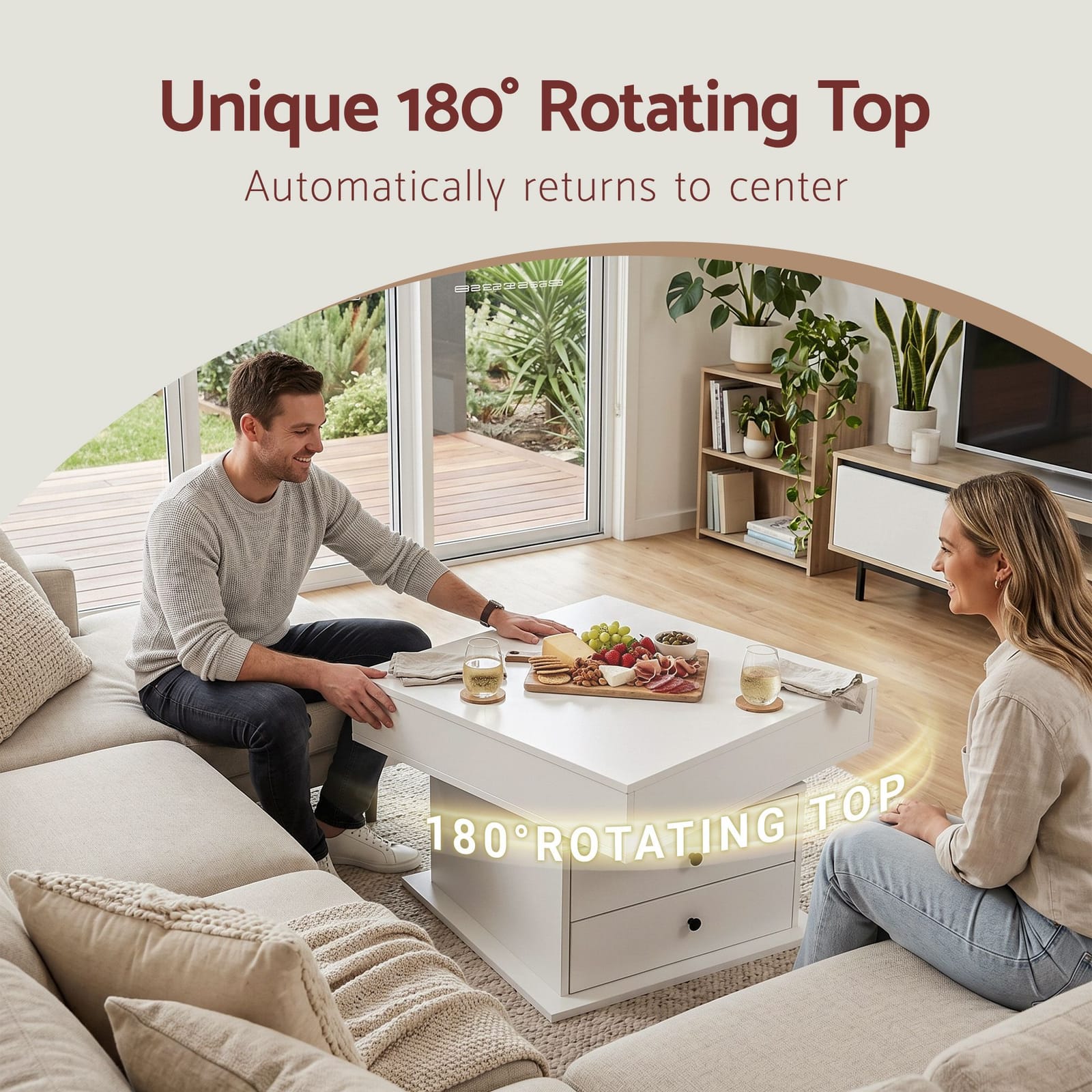 Lift Top Coffee Table Hidden Storage White | Simpledeals