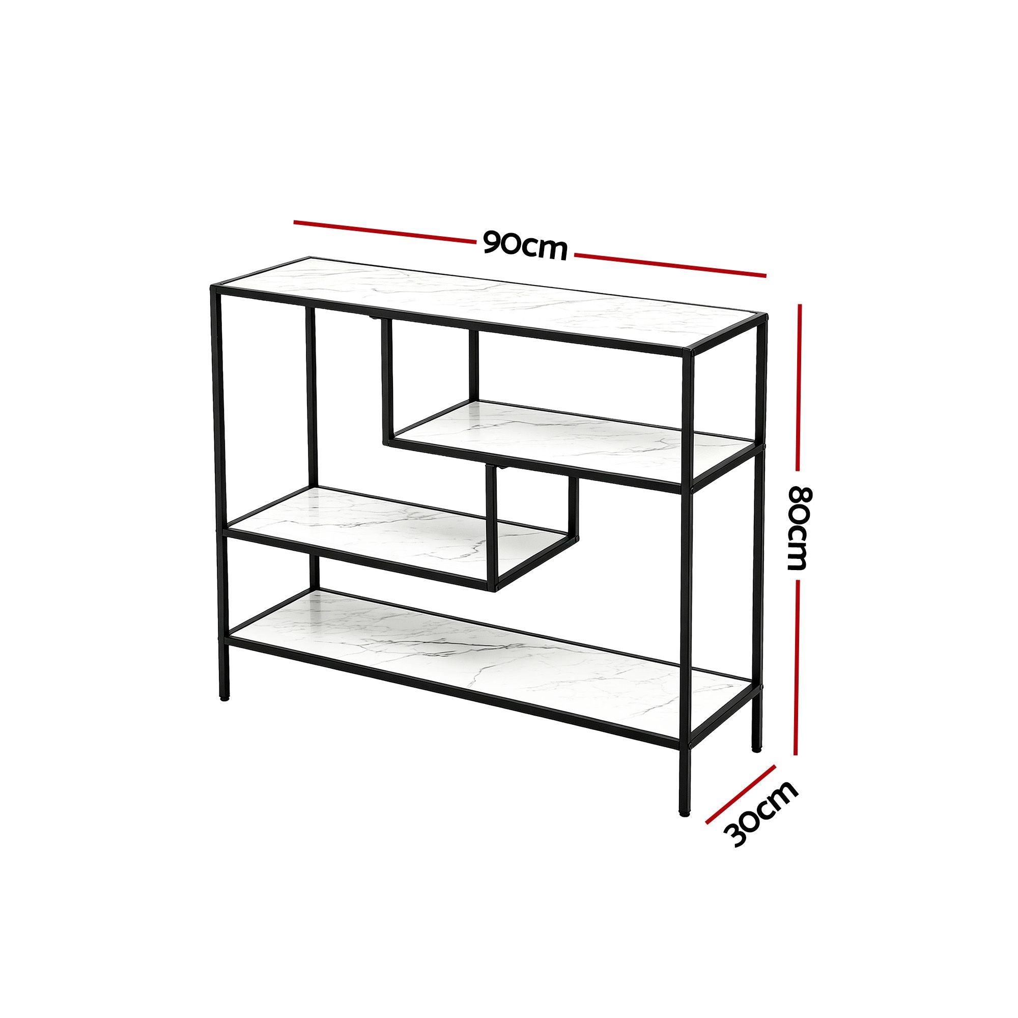Marble Effect Console Table 4-Tier Hallway White | Simpledeals
