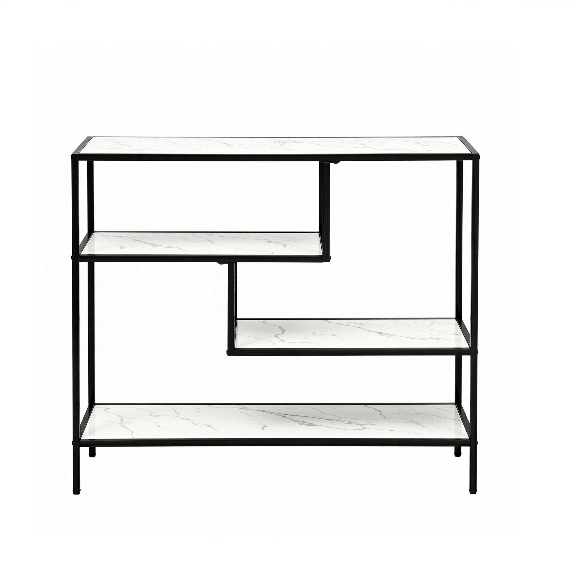 Marble Effect Console Table 4-Tier Hallway White | Simpledeals